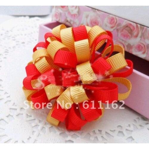 2018 best sale Children flower hair bow loopy ball color mixed loop ball girls b aby hair 40pcs 1111