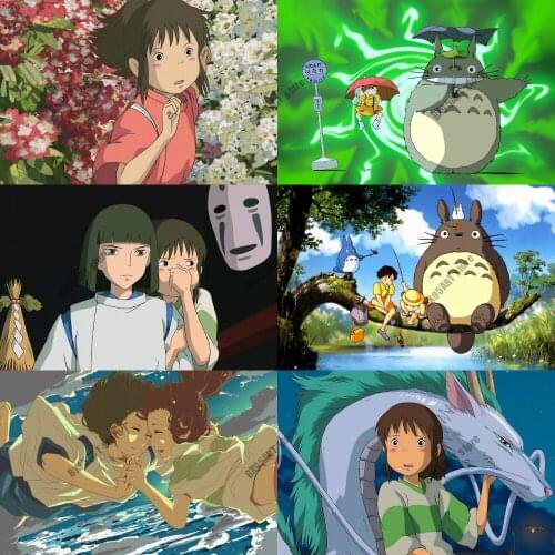 Miyazaki Hayao Full Round Drill Diamond Painting Spirited Away Anime Diamond Embroidery Mosaic Home Decoration Cross Stitch Kits