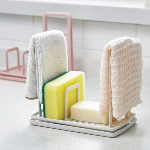 Multifunctional Adjustable Cleaning Cloth Shelf Plate Sponge Holder Towel Shelf Standing Type Storage Rack Kitchen Accessories