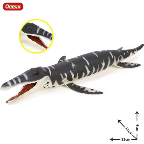 Oenux Original Jurassic Dinosaur Liopleurodon Model Action Figures Savage Sea life Animals Plesiosaurus PVC Education Kids Toy