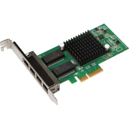 DIEWU I350-T4 PCI-E x4 Server 4 Port RJ45 Gigabit Ethernet Network Adapter i350t4 1000Mbps Network Card NIC