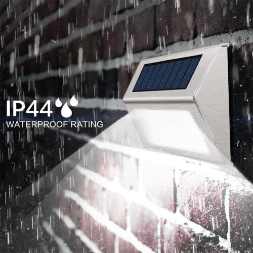 Solar Light 3LED Outdoor Garden Pathway Stairs Lamp Waterproof Stainless Steel Energy Saving LED Solar Wall Lamp
