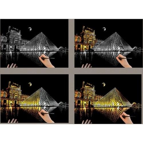 41 * 28cm Creative Magic Scratch Picture Children Educational Toys Adult Decompression DIY Decorative Album Scratch Picture