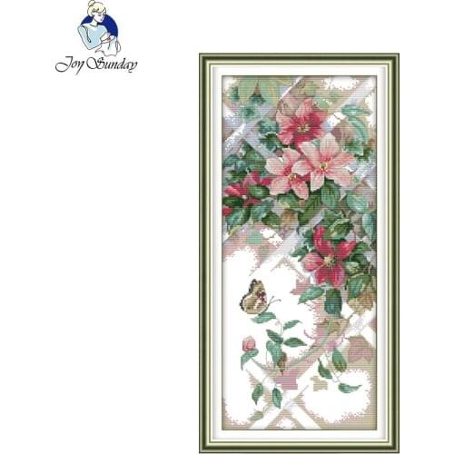 Joy Sunday Butterfly over Flowers Chinese Cross Stitch for Embroidery Needlework Sets Counted or Stamped Cross Stitch Pattern