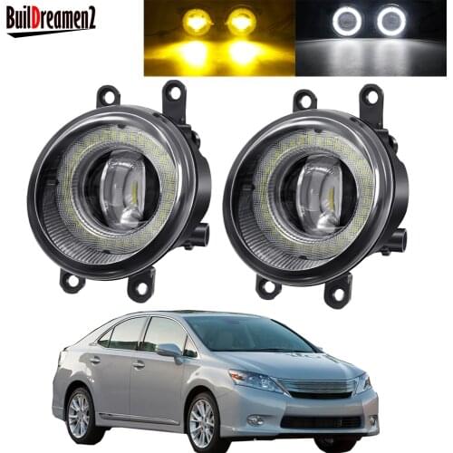 2 X Car Angel Eye Fog Light Assembly For Lexus HS250h 2010 2011 2012 LED Lens Fog Daytime Running DRL Lamp 30W H11 12V