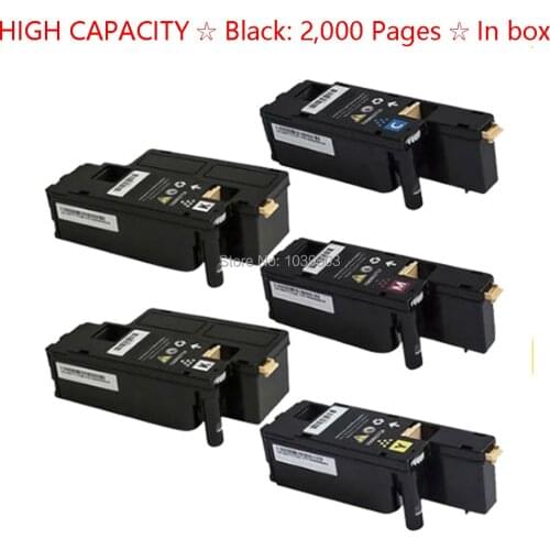 5 Pack (1 Set +1B) Compatible Dell 1660 C1660 C1660w C1660cn C1660dn C1600dnw C1600cnw Toner Cartridges