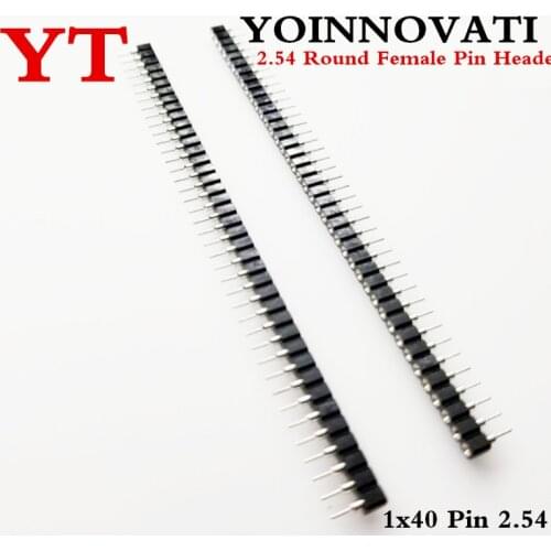 50pcs/lot 1X40PIN 2.54MM 1x40 Pin 2.54 Round Female Pin Header connector IC CHIP Best quality