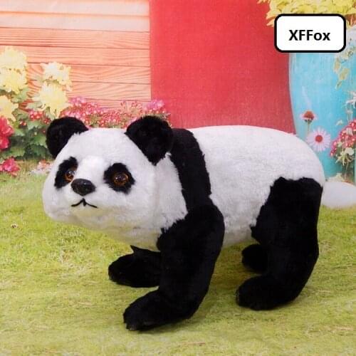 Big real life panda model plastic&furs cute panda doll home decoration gift about 40x25cm xf2188