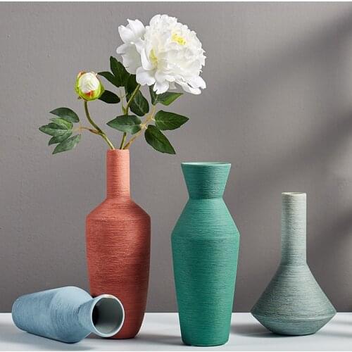 Jarrones Decorativos Moderno Floreros De Decoracion Glass Vase for Wedding Decoration Flower Vase Home Decoration Ceramic Vase