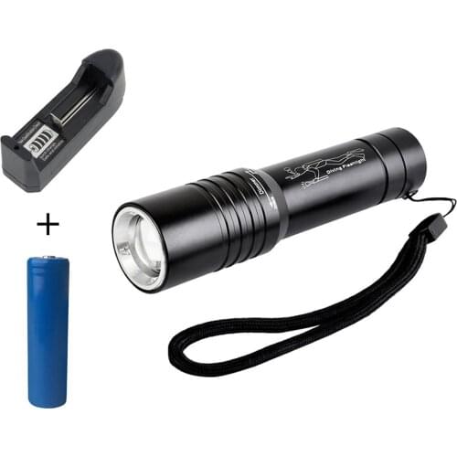 Portable Flashlights Diving Light T6 Professional Diving Light Flashlights Aluminum Alloy Flashlight Waterproof Torches