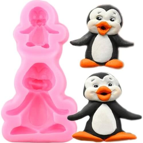 3D Penguin Silicone Mold Christmas Fondant Cake Decorating Tools Cupcake Topper Candy Polymer Clay Chocolate Gumpaste Moulds