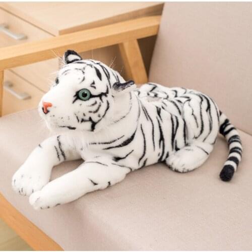 46cm King of Forest Simulation Yellow White Tiger Stuffed Plush Toy Doll Model Sofa Car Cushion Hold Pillow Kids Baby Gift