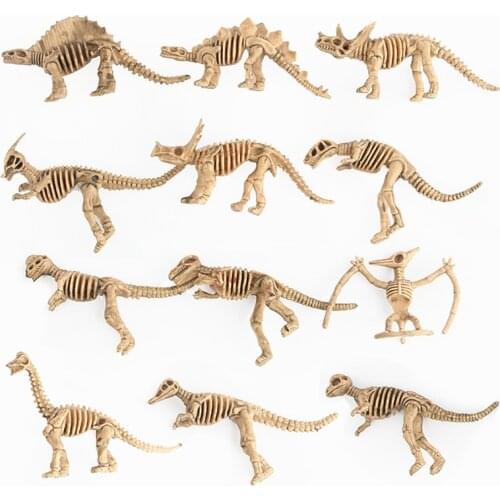 12pcs Dinosaur Toys Fossil Skeleton Simulation Model Set Mini Action Figure Educational Creative Collection Toys For Children