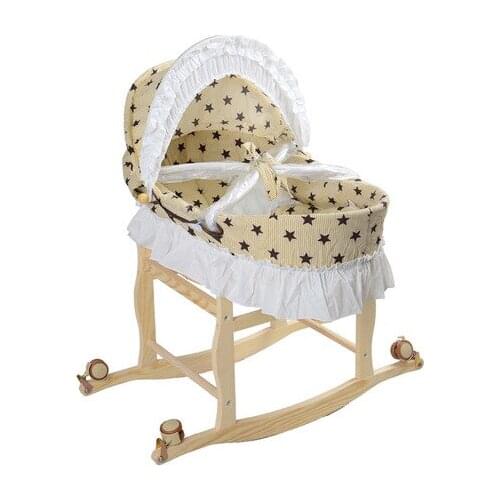 Solid wood Baby Crib Bedding Mother& Kids baby nest cradle 83*90*40cm rocking chair mesedora para bebe baby bed cot with holder