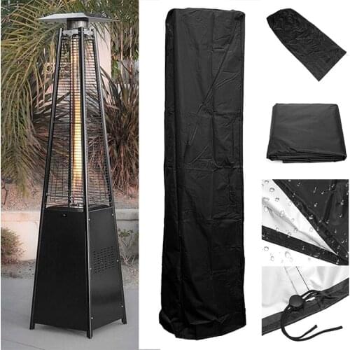 1pc 221*53*61cm Patio Heater Cover Polyester Pyramid Flame Patio Gas Heater Cover Waterproof Protectors