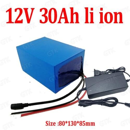 12v 30ah lithium battery pack li-ion 12v 30Ah bateria 18650 BMS 3s for xenon lamp 600w Solar panel Super Power UPS + 3A charger