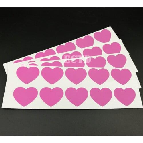 Small Scratch Off Sticker 27x32mm Love Heart Shape Pink Color Blank Stickers For Secret Code Cover Wedding Party Gift