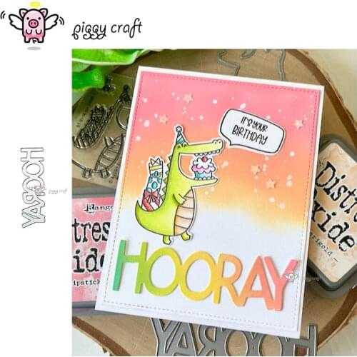 Piggy Craft metal cutting dies cut die mold HOORAY letters Scrapbook paper craft knife mould blade punch stencils dies