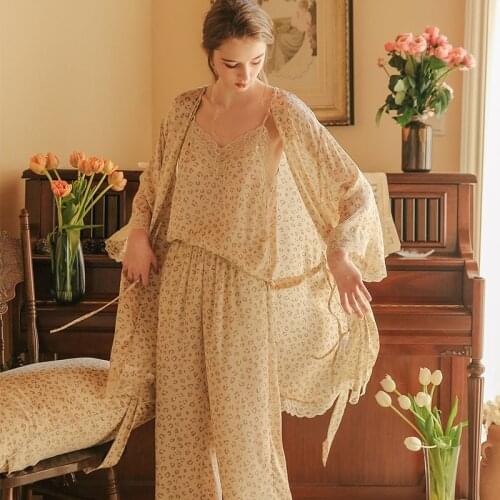 Fashion Sexy Leopard Pajamas Silk Dressing Gown Bathrobe Womens Pyjamas 3-Piece Set Sleepwear Robe Pajamas Suit