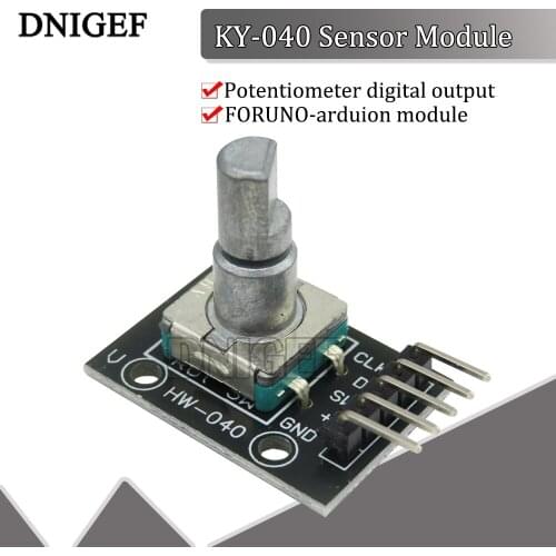 DNIGEF 1 PCS KY-040 Sensor Module 360 Degrees Rotary Encoder Module Brick Sensor Switch Development KY-040