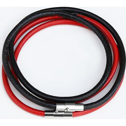 40-50cm 3mm Men Women Necklace Cord Pu Leather Cord Rope Chain Stainless Steel Tube Clasp for DIY Pendant Necklaces Jewelry