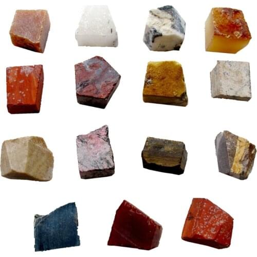 Wholesale 6pcslot Mixed Stone Bead,Raw Stone Cube Healing Stone Chakra Beads Loose Healing Chakra Stone Approx 1"