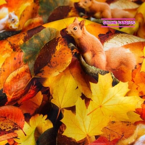 Half-Meter Japanese Digital Print Cotton Fabric Patchwork Fabrics Autumn