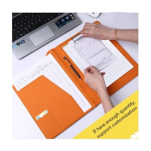 A4 Clipboard Folder Portfolio Multi-function PU Leather Organizer Sturdy Office Manager Clip Writing Pads Legal Paper Contract