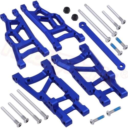 Front and Rear Aluminum Suspension Arms and Tie Bar for RC 1/10 Traxxas Slash 2WD Short Course 2555 3631 Upgrade Parts