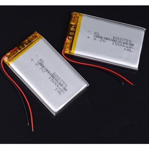 Rechargeable 3.7V polymer lithium battery 603759 for gamepad frontal flashlight dvr registra recorder headlamp player navigator