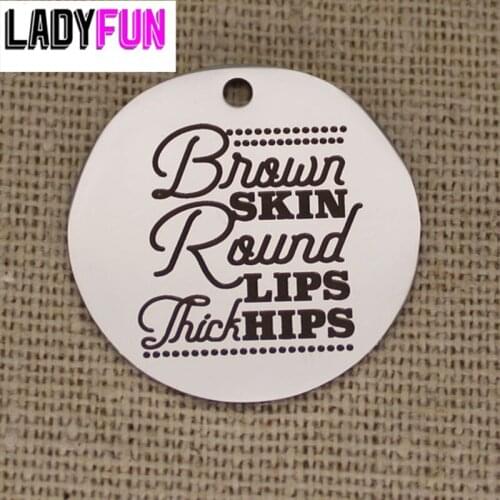 Ladyfun Brown Girl Stainless Steel Charms- Brown Skin Round Lips Thick Hips Charm For Jewelry Making
