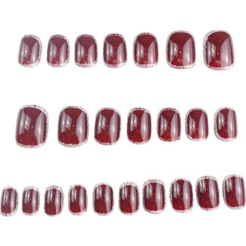 Skin-friendly 24Pcs Premium Fine Workmanship False Nail Wide Application for Wedding