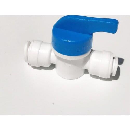 Straight OD Tube Ball Valve Water Control Quick Connect Fitting 1/4 inch by 1/4 inch OD Valve Start RO Water System Set of 5