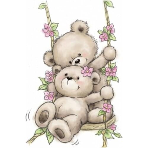 Rubber Silicone Clear Stamps for Scrapbooking Tampons Transparents Seal Background Stamp Card Making Diy Couple bear