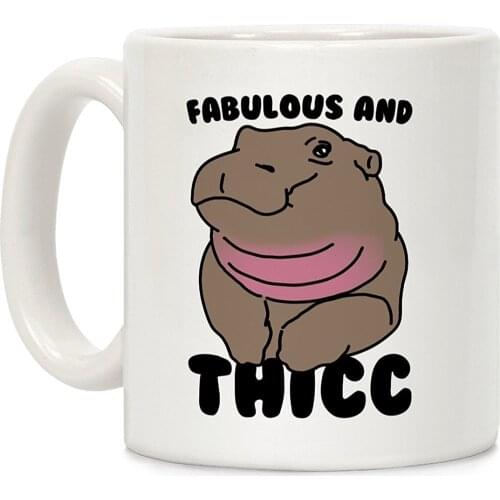 Fabulous and Thicc White 11 Ounce Ceramic Coffee Mug