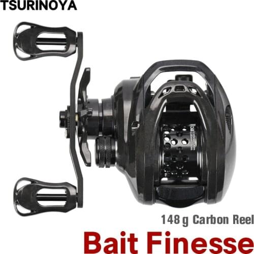 TSURINOYA Bait Finesse Casting Fishing Reel DARK WOLF 50 Ultralight 148g Trout Ajing Carbon Saltwater Baitcasting Reel