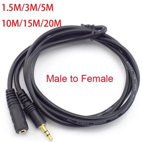 3.5mm Audio Extension Cable Cord Stereo Male to Female for Headphone TV Computer Laptop MP3 MP4 Earphone