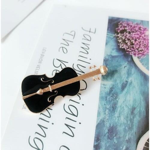 Cello Black Enamel Sweet Cute Elegant Brooches For Women