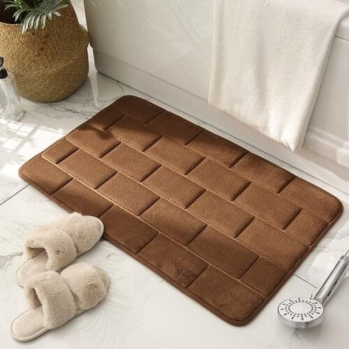1PCS Memory Foam Bath Mat Non-Slip, Absorbent Bath Rugs Washable Bathroom Carpet Bathroom Bath Carpet