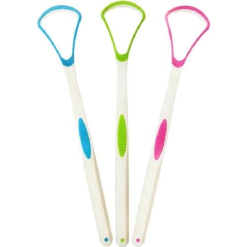 1Pc Portable Tongue Cleaner Plastic Scraper Tounge Oral Mouth Hygiene Care Food Grade Material Eliminate Bad Breath Tools