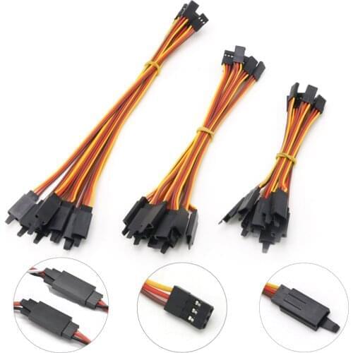 10Pcs 100 /150 / 200 / 300 / 500 / 1000mm Anti-loose 60 core Servo Extension Lead Wire Cable For RC Futaba JR Male to Female