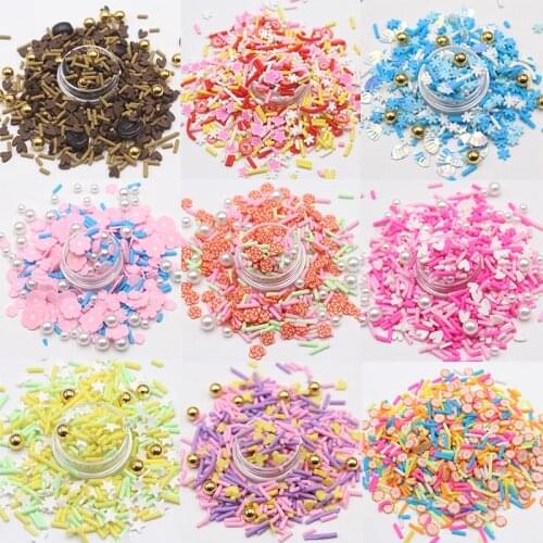 100g/Lot Multiple Candy Beads Polymer Clay Slices Miniaure Sprinkles for DIY Crafts Filling Accessories