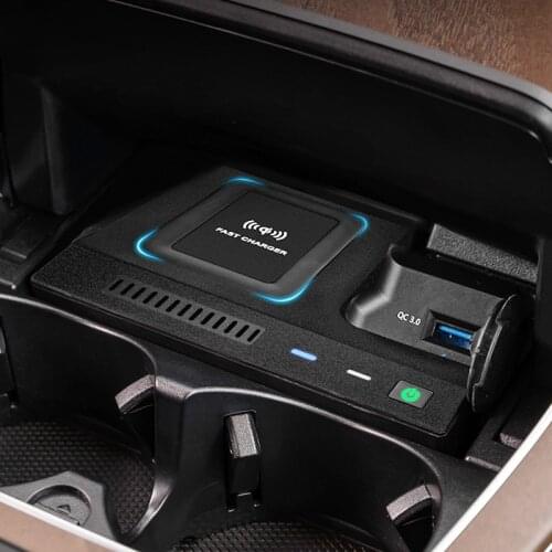 10W car QI wireless charging phone charger for Mercedes Benz W205 AMG C43 C63 AMG GLC 43 GLC63 X253 C Class GLC accessories