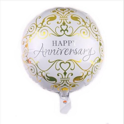 50pcs 18inch Round Wedding Anniversary Foil Balloon Anniversary Party Decoration Helium Baloon Marriage Party Supplies Wholesale