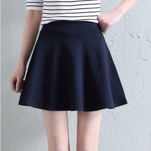 AECU Women Mini Skirt Female Pleated Skirt High Waist Stitching Student Skirts Women Dance Skirt with Lined Safety Pants Skirt