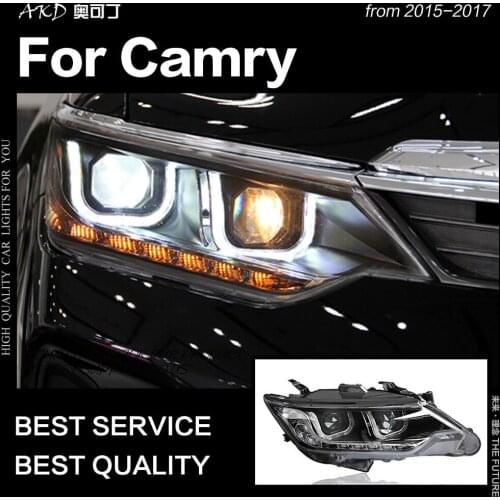 AKD Car Styling for Toyota Camry Headlights 2015-2017 Camry V55 LED Headlight DRL Hid Head Lamp Angel Eye Bi Xenon Accessories