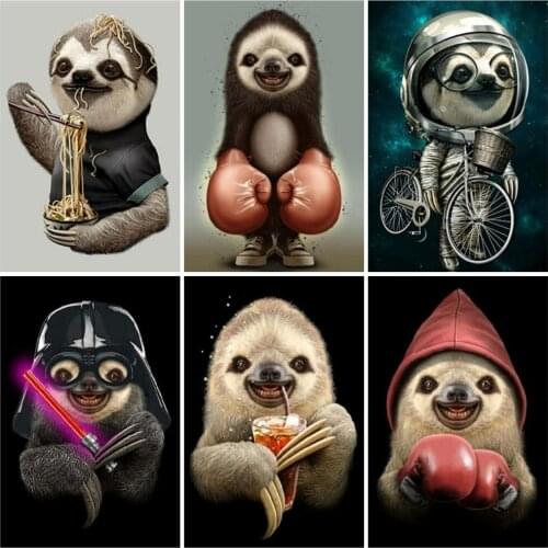 EverShine DIY Diamond Painting Full Square Sloth Diamond Mosaic Cartoon Cross Stitch Kits Needlework Hobby Gift New Arrivals