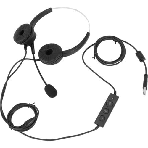 Mute Function Call Center USB Headset Noise Cancelling USB Call Center Headphone with Microphone for Skype Computer