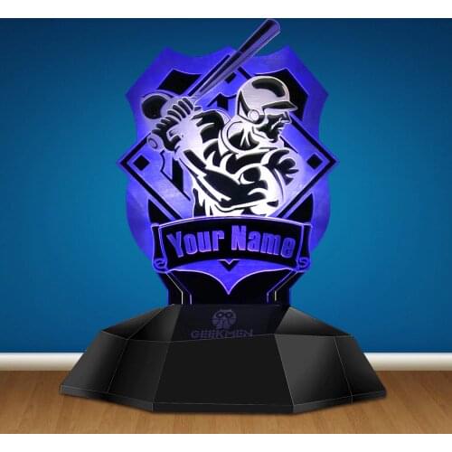 Baseball Player 3D Line Lamp Custom Your Name LED Night Light Table Lamp Softball Athlete Personalised LED Designed Lamp Gift
