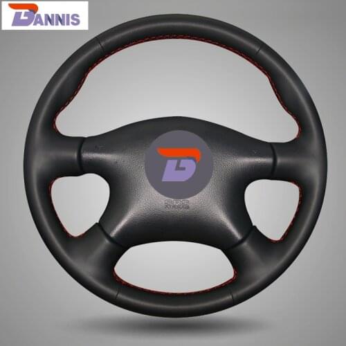 BANNIS Black Leather Steering Wheel Cover for Nissan Almera N16 Pathfinder Primera Paladin Old X-Trail XTrail 2001-2006